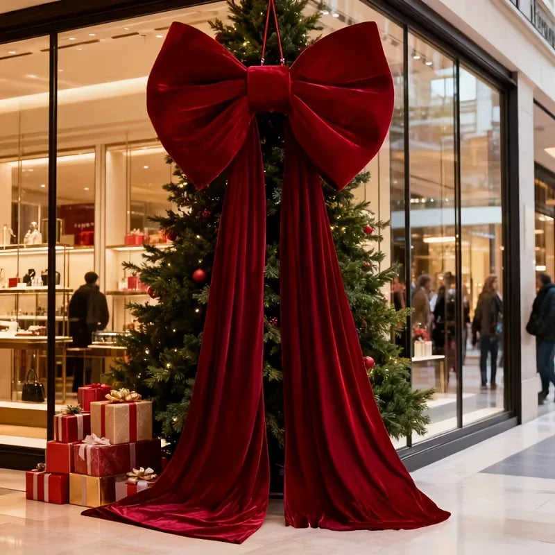 Burgundy Satin Large Bow Ribbon Durable for Decorations - House Of Avana