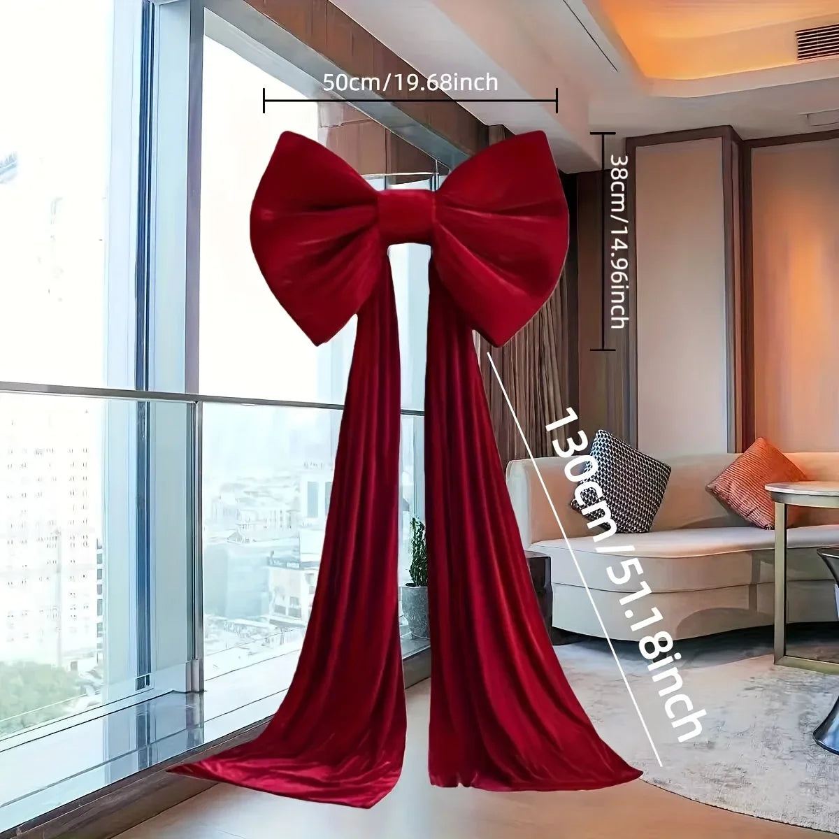 Burgundy Satin Large Bow Ribbon Durable for Decorations - House Of Avana
