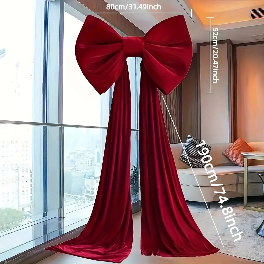 Burgundy Satin Large Bow Ribbon Durable for Decorations - House Of Avana