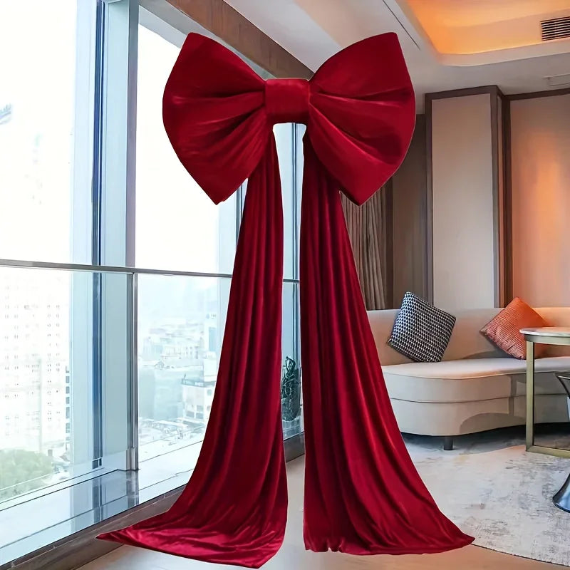 Burgundy Satin Large Bow Ribbon Durable for Decorations - House Of Avana