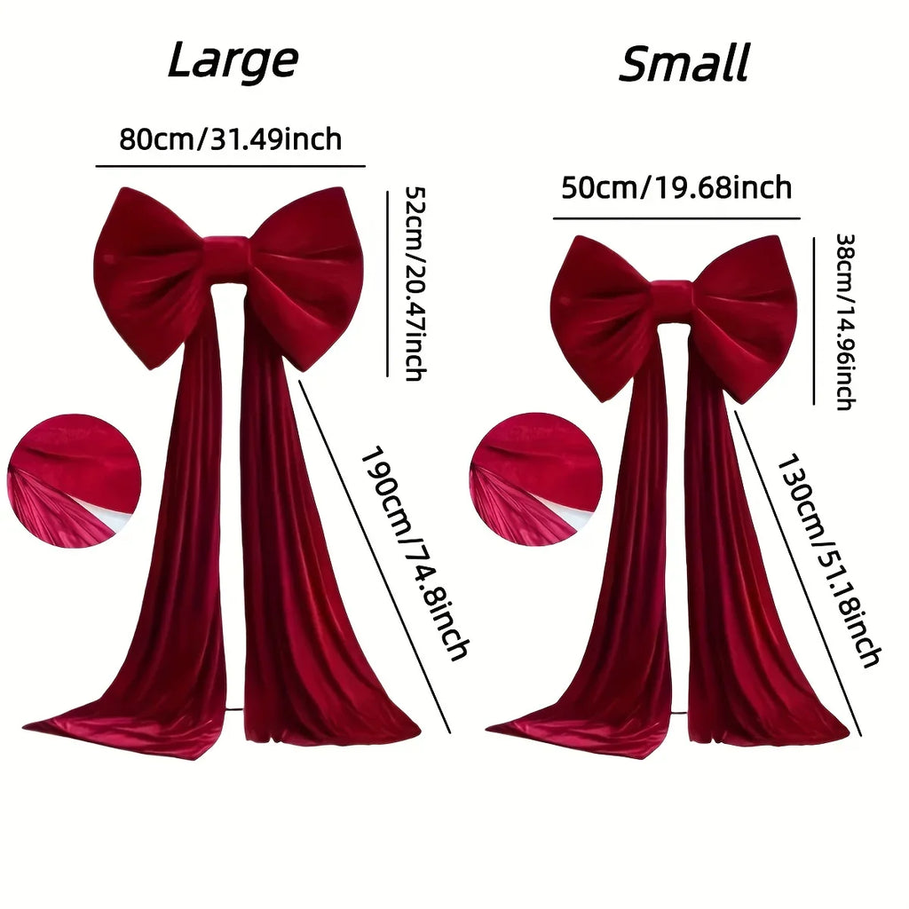 Burgundy Satin Large Bow Ribbon Durable for Decorations - House Of Avana