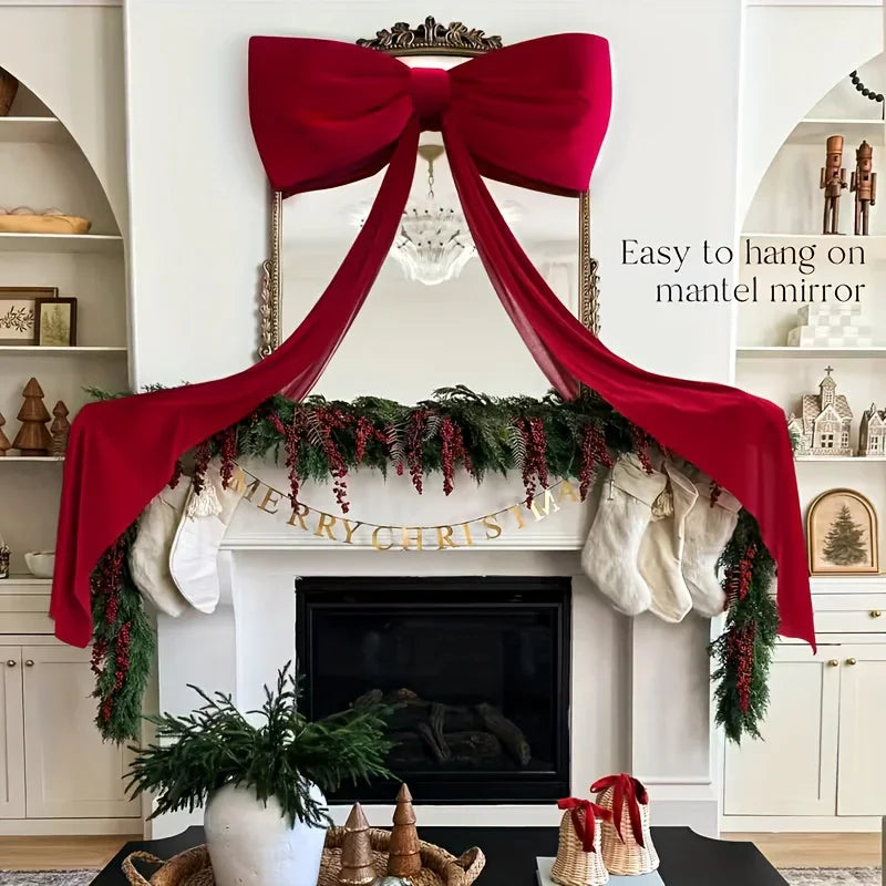 Burgundy Satin Large Bow Ribbon Durable for Decorations - House Of Avana