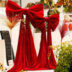 Burgundy Satin Large Bow Ribbon Durable for Decorations - House Of Avana
