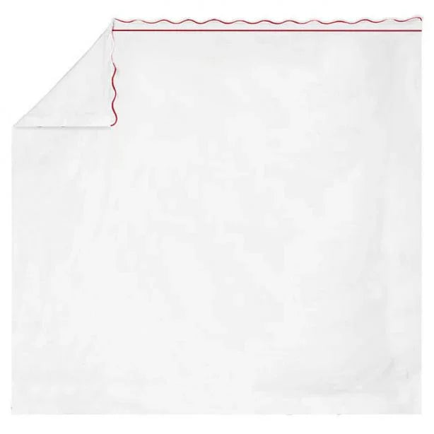 400TC Cotton Scallop Embroidery & Border Sateen Solid Sheet Set PushpLinen