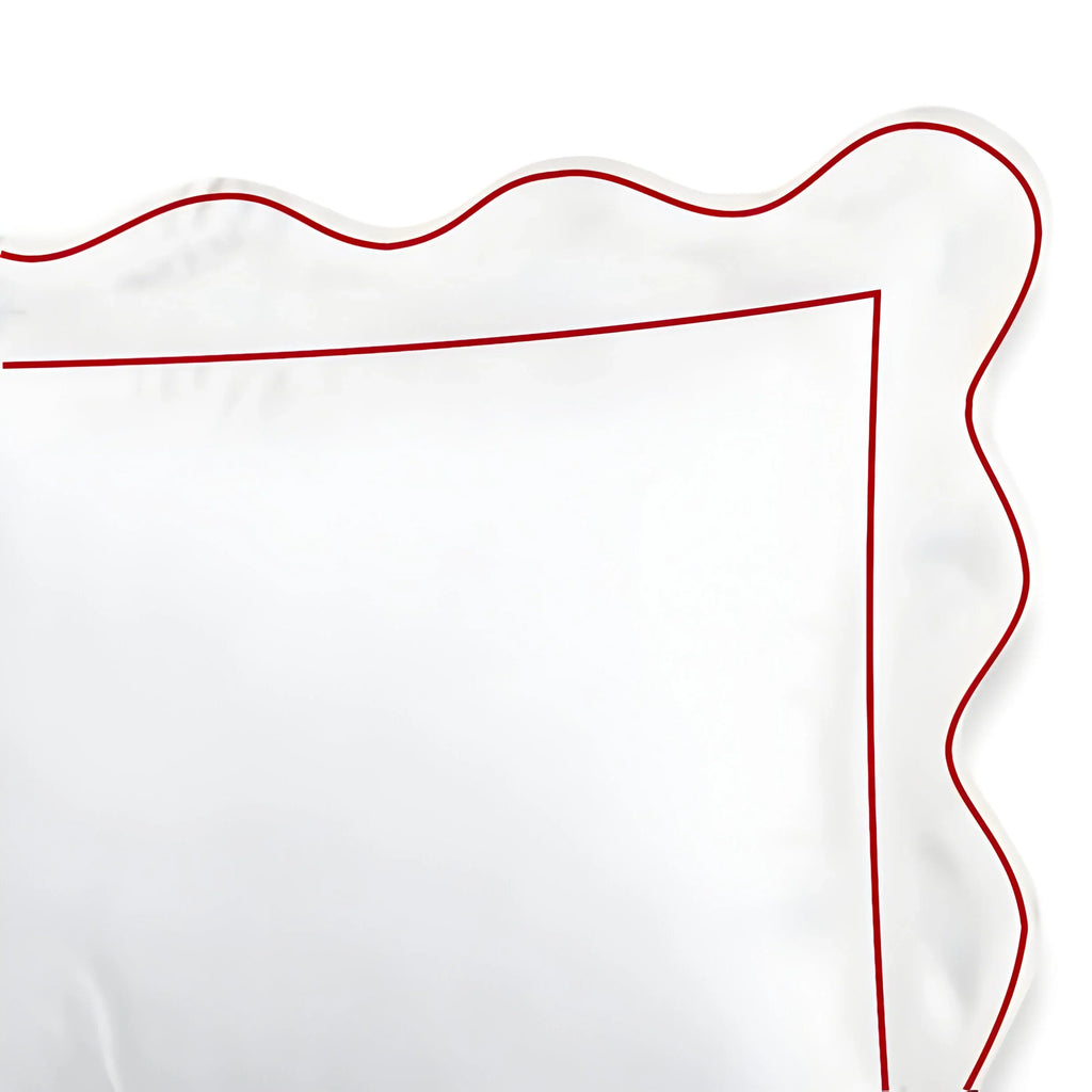 400TC Cotton Scallop Embroidery & Border Sateen Solid Duvet Cover Set PushpLinen