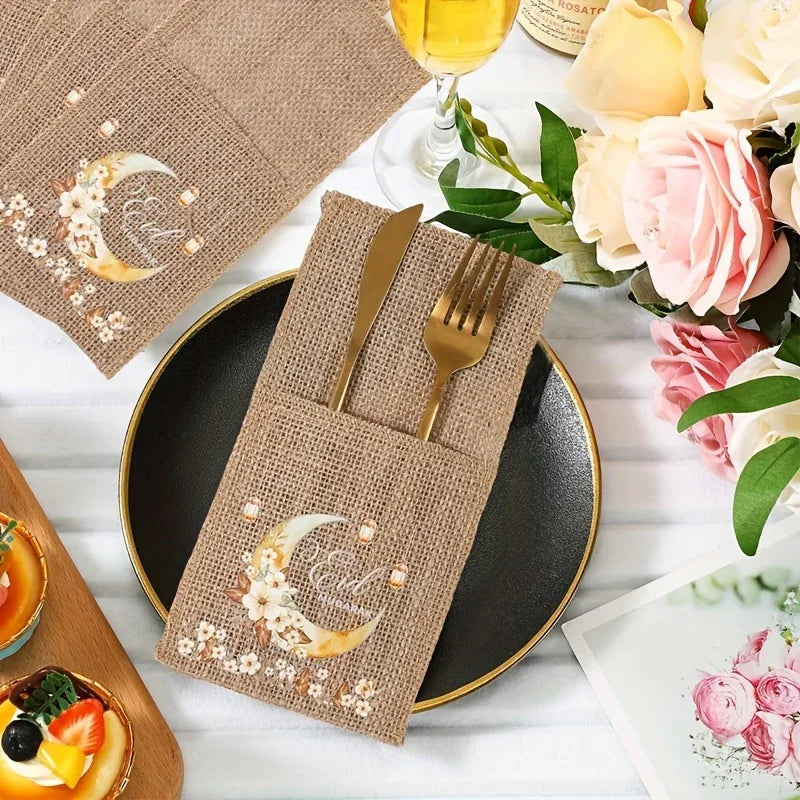 Burlap Bags - Moon Lantern Eid Decor