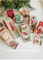 Burlap Christmas Ribbons with Wired Edge for Crafts - House Of Avana