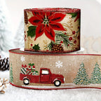 Burlap Christmas Ribbons with Wired Edge for Crafts - House Of Avana