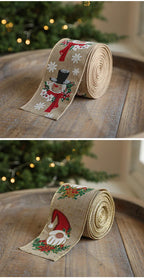 Burlap Christmas Ribbons with Wired Edge for Crafts - House Of Avana