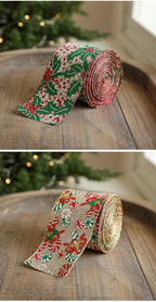 Burlap Christmas Ribbons with Wired Edge for Crafts - House Of Avana
