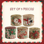 Burlap Christmas Ribbons with Wired Edge for Crafts - House Of Avana