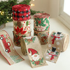Burlap Christmas Ribbons with Wired Edge for Crafts - House Of Avana