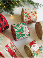 Burlap Christmas Ribbons with Wired Edge for Crafts - House Of Avana [[SKU:HOA-SCU-236]]