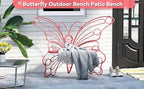 [Butterfly Garden Bench] Sturdy Iron Metal Frame 50 Inches Outdoor Bench | Pretty Butterfly Garden Bench for Porch, Lawn, Yard House Of Avana
