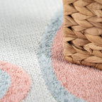 Kids Rug Tweet Colorful Playmat with Butterflies - Beige Cream RugYourHome