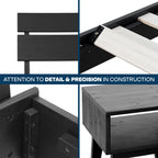 [Buy 1 Get 1] Aurora Solid Wood Bed Frame & Nightstand