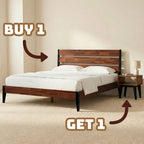[Buy 1 Get 1] Emery Solid Wood Bed Frame & Nightstand