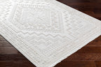 Alya White Fringe Rug Hauteloom