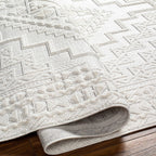 Alya White Fringe Rug Hauteloom