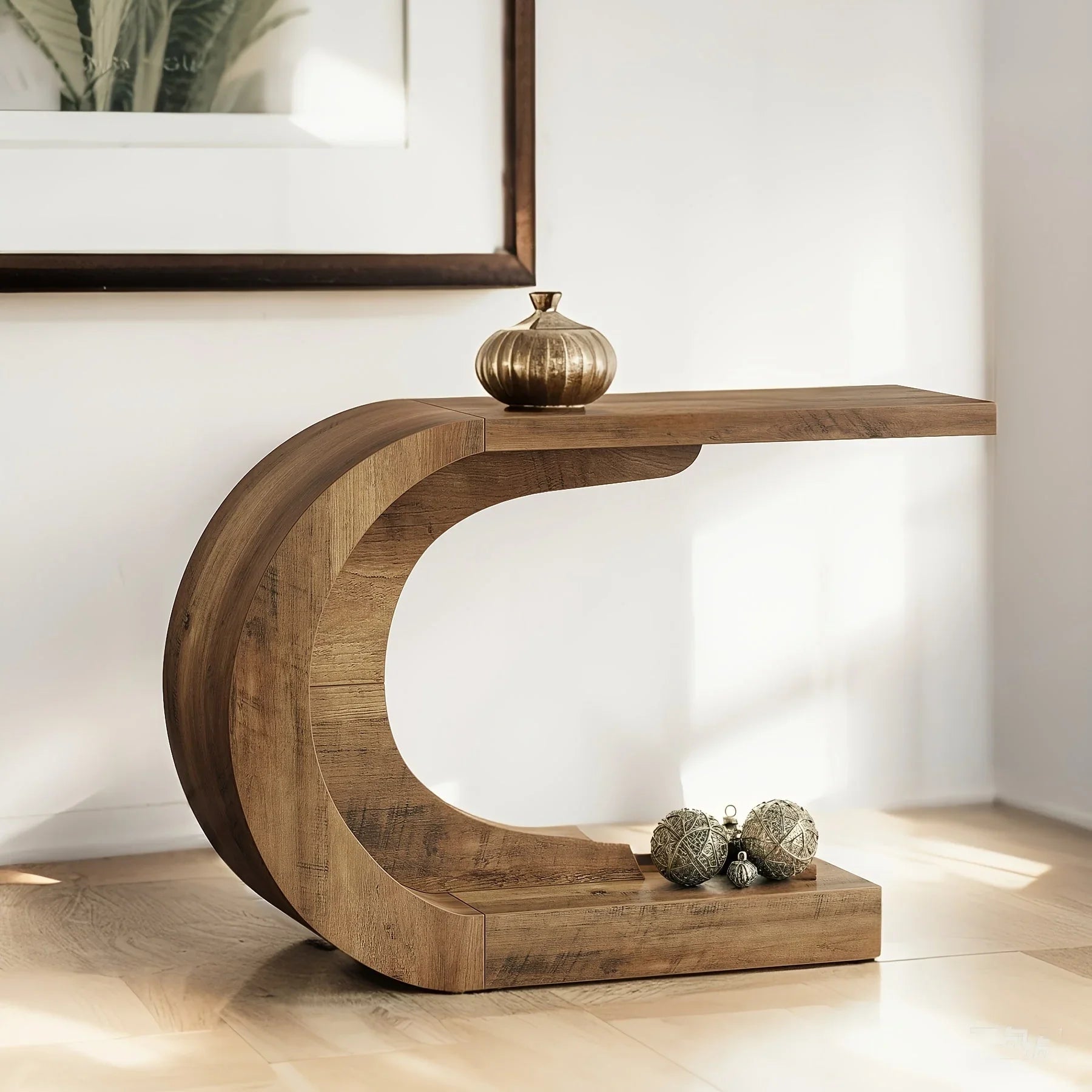 C Shaped Modern Decorative Table Foyer Table, Suitable for Displaying Collectibles, Vases Or Decorations House Of Avana
