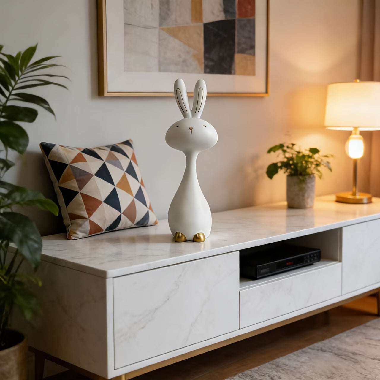 Rabbit Statue - Modern Golden Small