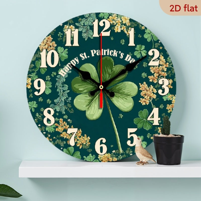 Wall Clock - Silent Wooden Round