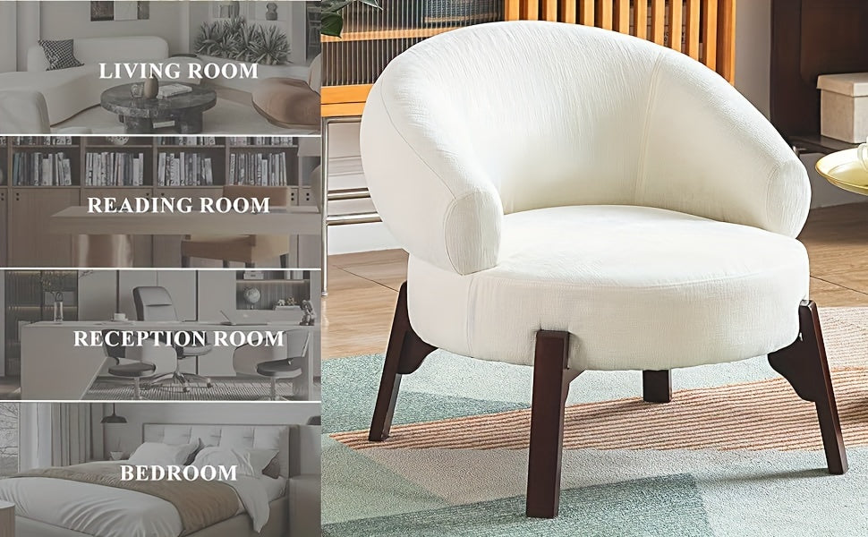 DYHOME 1pc Mid-Century Retro Modern Upholstered Lounge Chair Fabric Accent Chair Sturdy Wooden Frame Armchair, Living Room Bedroom Decoration House Of Avana