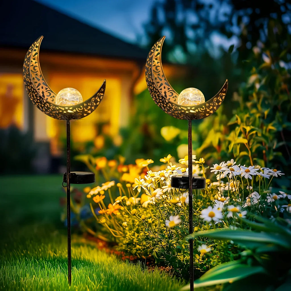 Solar Garden Light - Cracked Glass Sphere