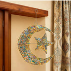 Sequined Pendant - 11.8-inch Star & Moon Luxury