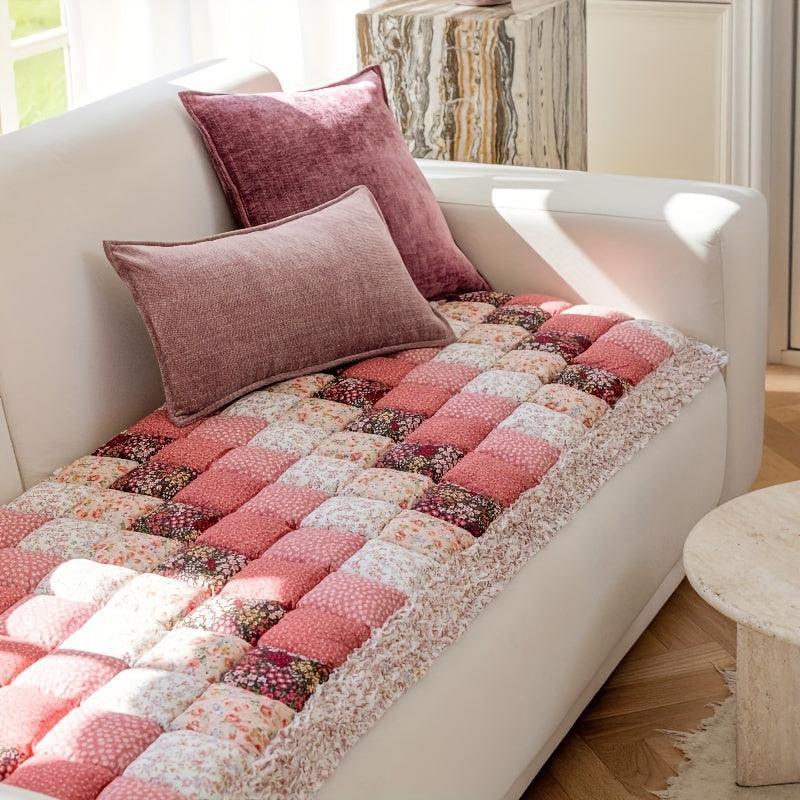 Waterproof Sofa Cover & Garden Style Patchwork Cotton Couch Pad topspet