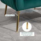 Velvet Tub chair, Luxury Accent Chair with Golden Metal Leg, Comfy Upholstered Armchair with Thick Padded Seat for Living Room, Green House Of Avana