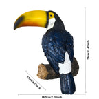 11.4" Tall Toucan Tree Hugging Garden Statue - Vibrant Multi-Color Resin Tropical Bird Sculpture with Expressive Eyes & Black/White Feathers, Indoor/Outdoor Hanging Decor for Lawn, Porch, Patio - No Electricity Needed, Durabl House Of Avana