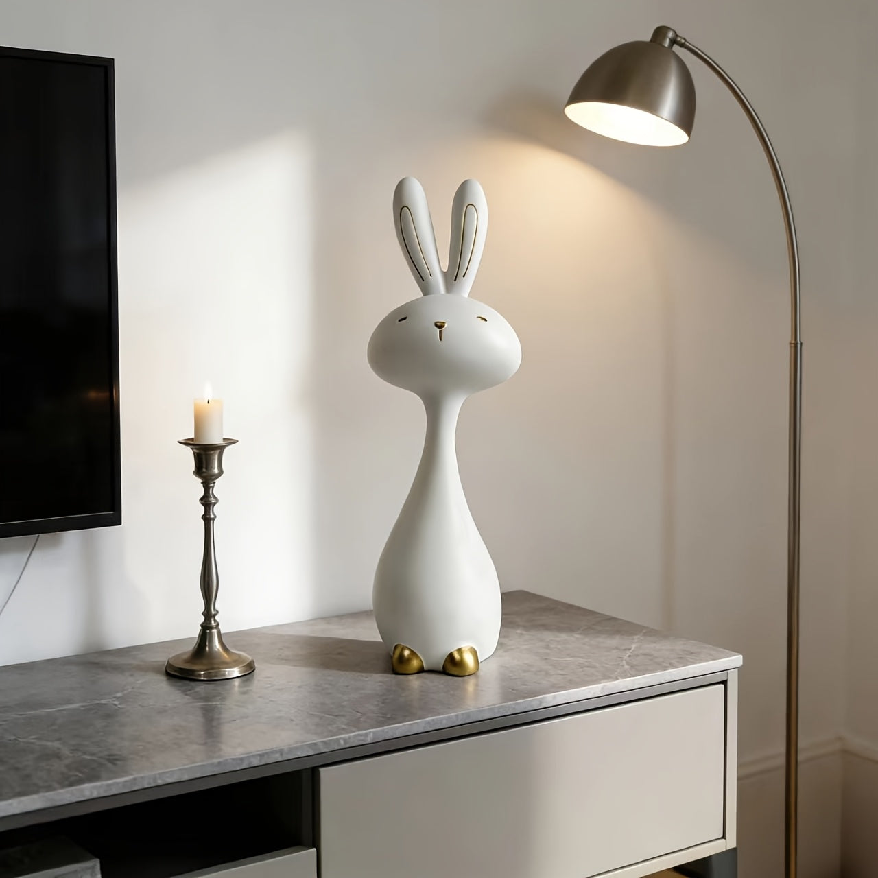 Rabbit Statue - Modern Golden Small