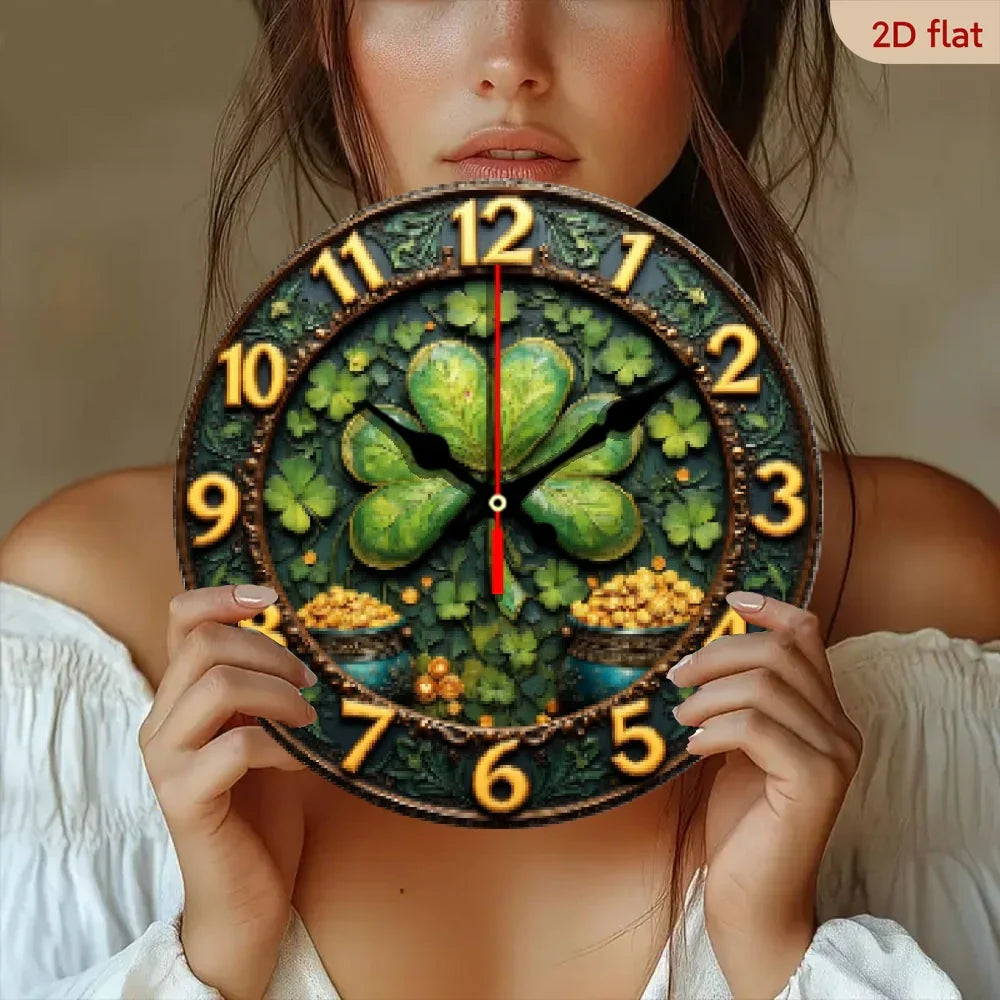 Wall Clock - Silent Wooden 10-Inch