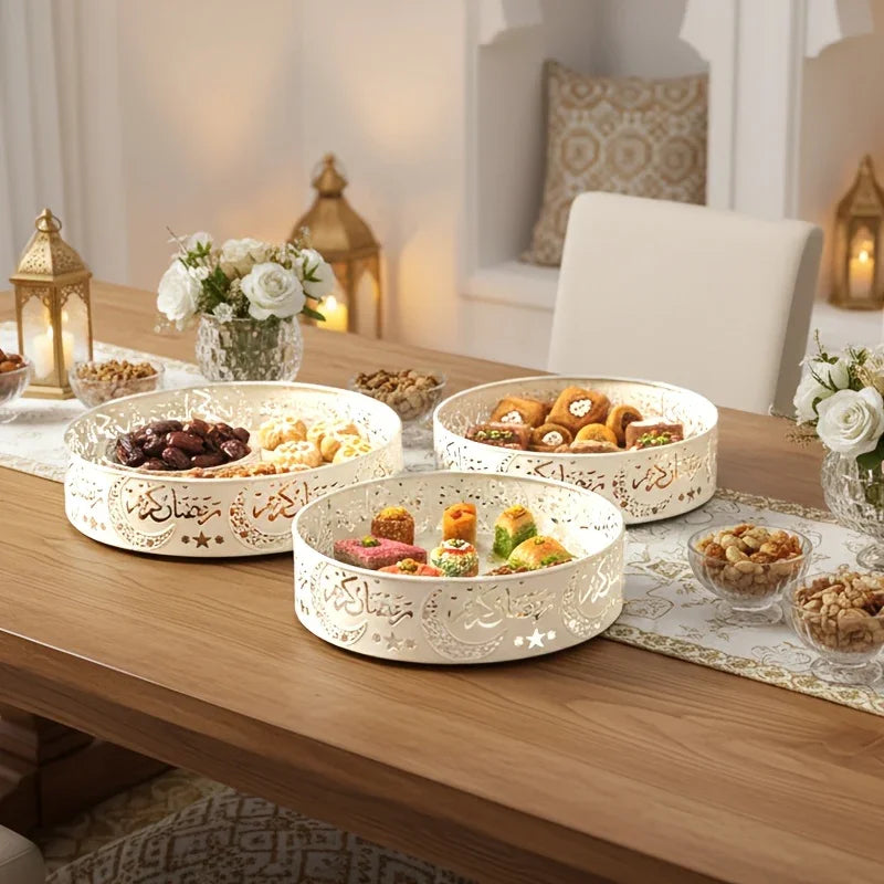 Metal Tray - Golden Islamic-style Dinner Plate