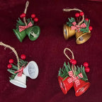 8 Sets Vintage Metal Christmas Bell Flower Ornaments – Versatile Hanging Decor with Red and Golden Accents, Durable Metal Christmas Tree Decorations, Suitable for Holiday Parties, Home and Garden, Christmas Decorations, Chr House Of Avana