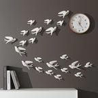Ceramic Swallow Wall Decor Set, Contemporary Style White Bird Wall Hangings for Living Room, Bedroom, Dining Room Decor - 3D Ceramic Bird Wall Art Sculptures - House Of Avana
