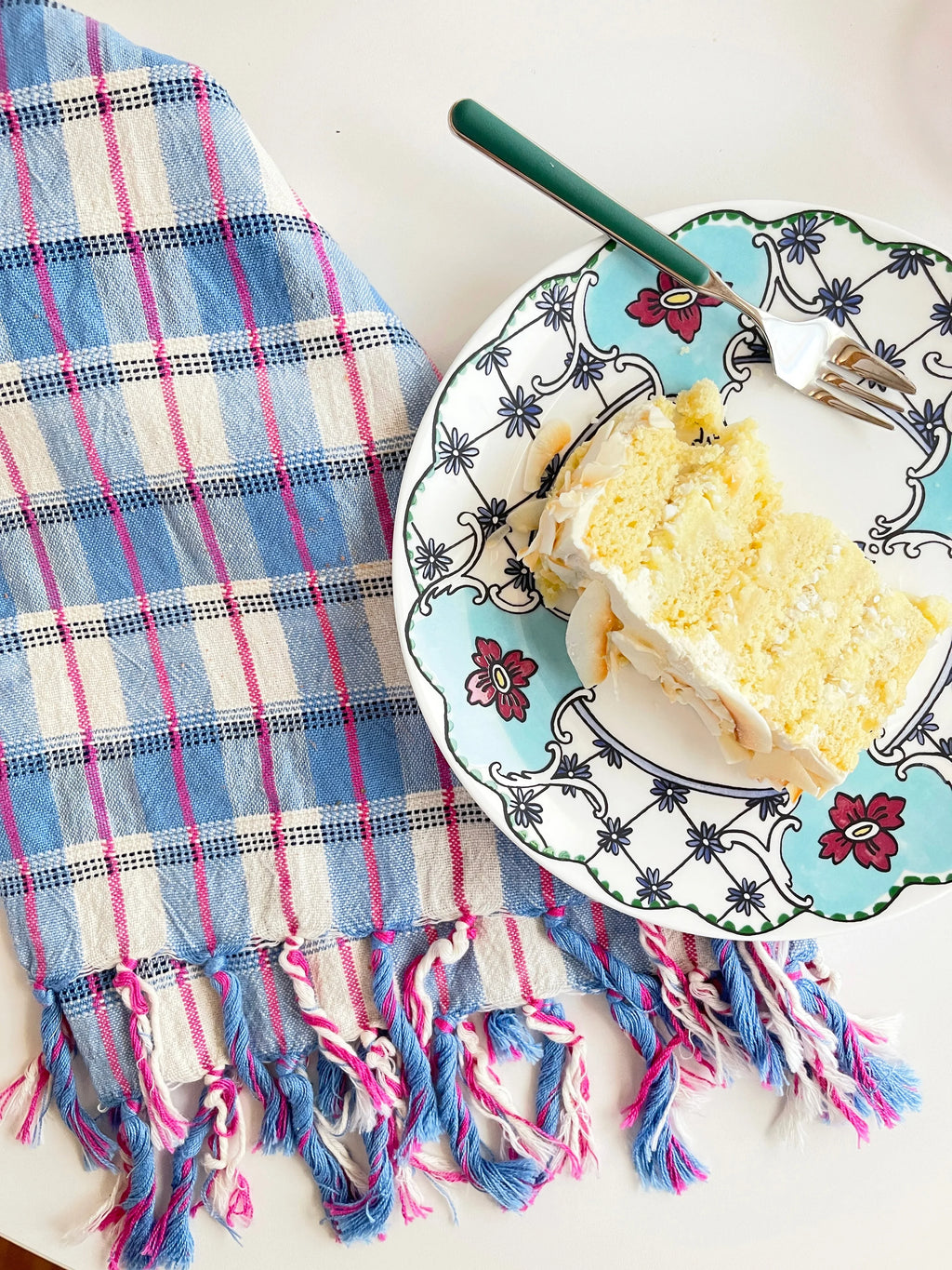 San Andres Blue & White Gingham Kitchen Towel Archive New York