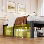 California King size Heavy Duty Metal Bed Frame with Round Edge Legs