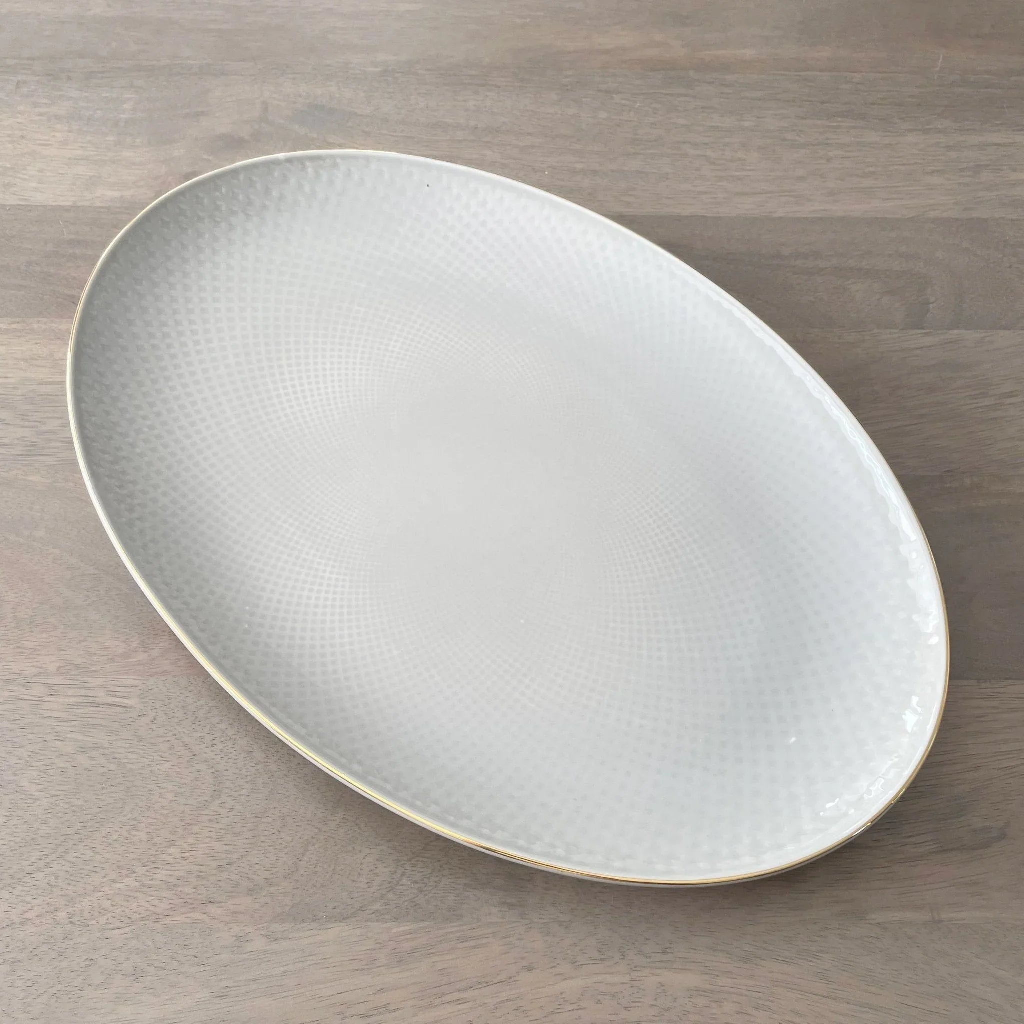 Camille Bone China 14" Serving Platter Tea + Linen
