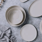 Camille Bone China Dinnerware Set - French Gray Tea + Linen