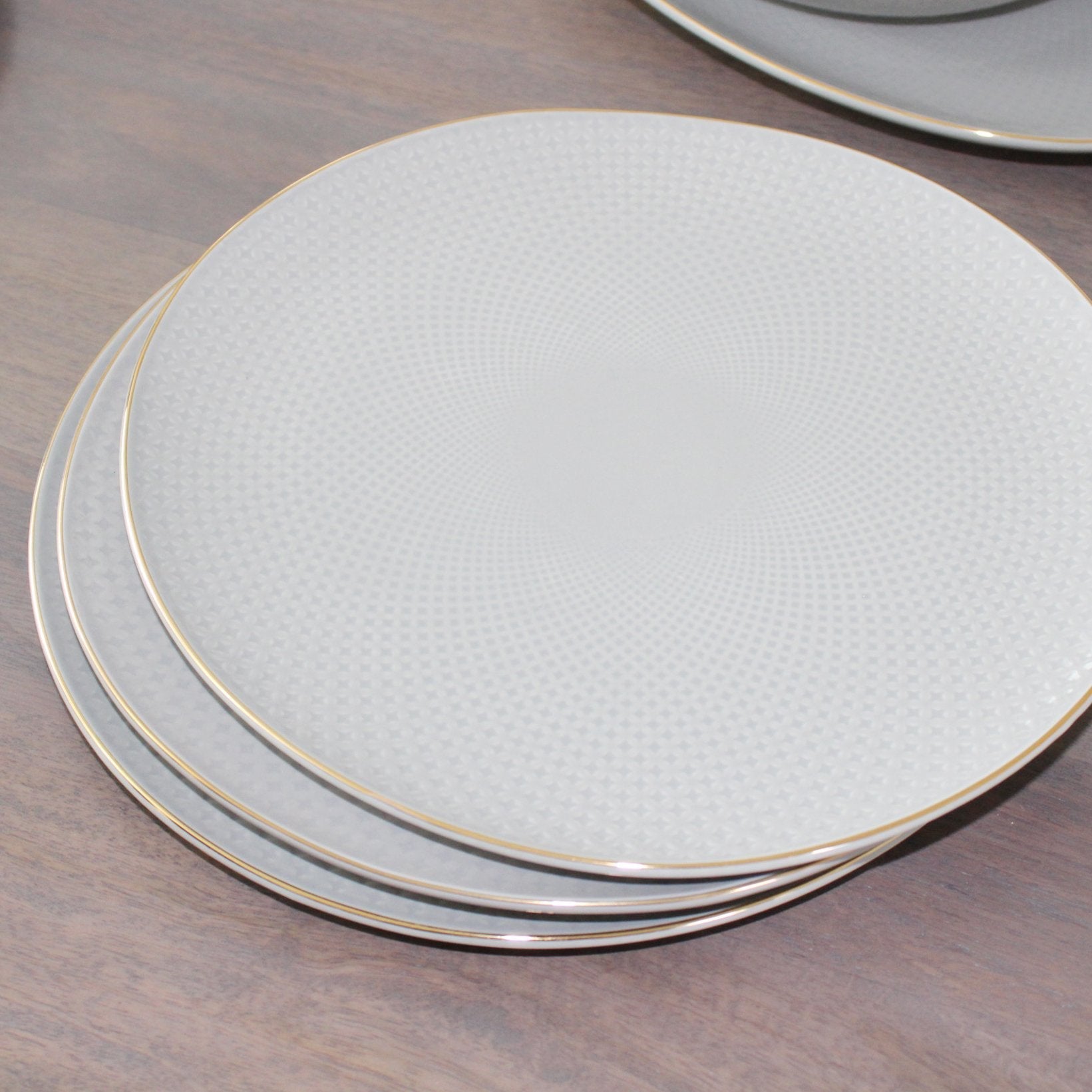 Camille Bone China Dinnerware Set - French Gray Tea + Linen