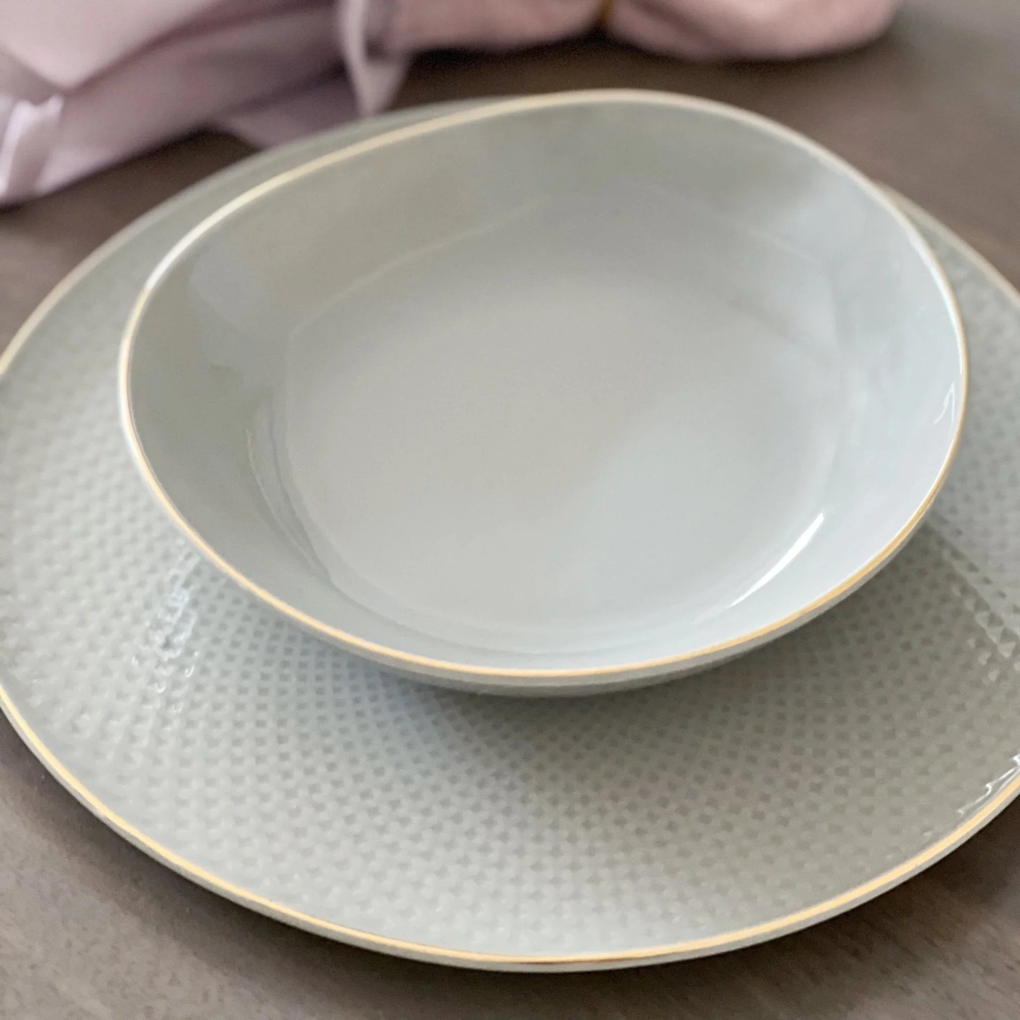 Camille Bone China Dinnerware Set - French Gray - House Of Avana