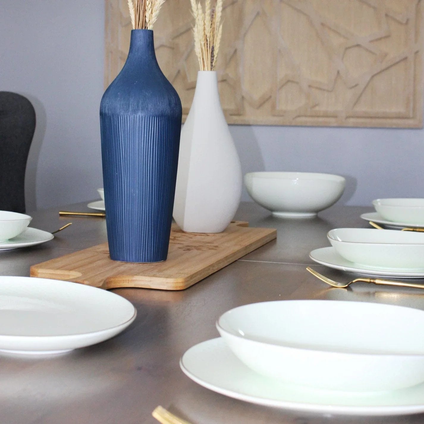 Camille Bone China Dinnerware Set - White/pistachio - House Of Avana