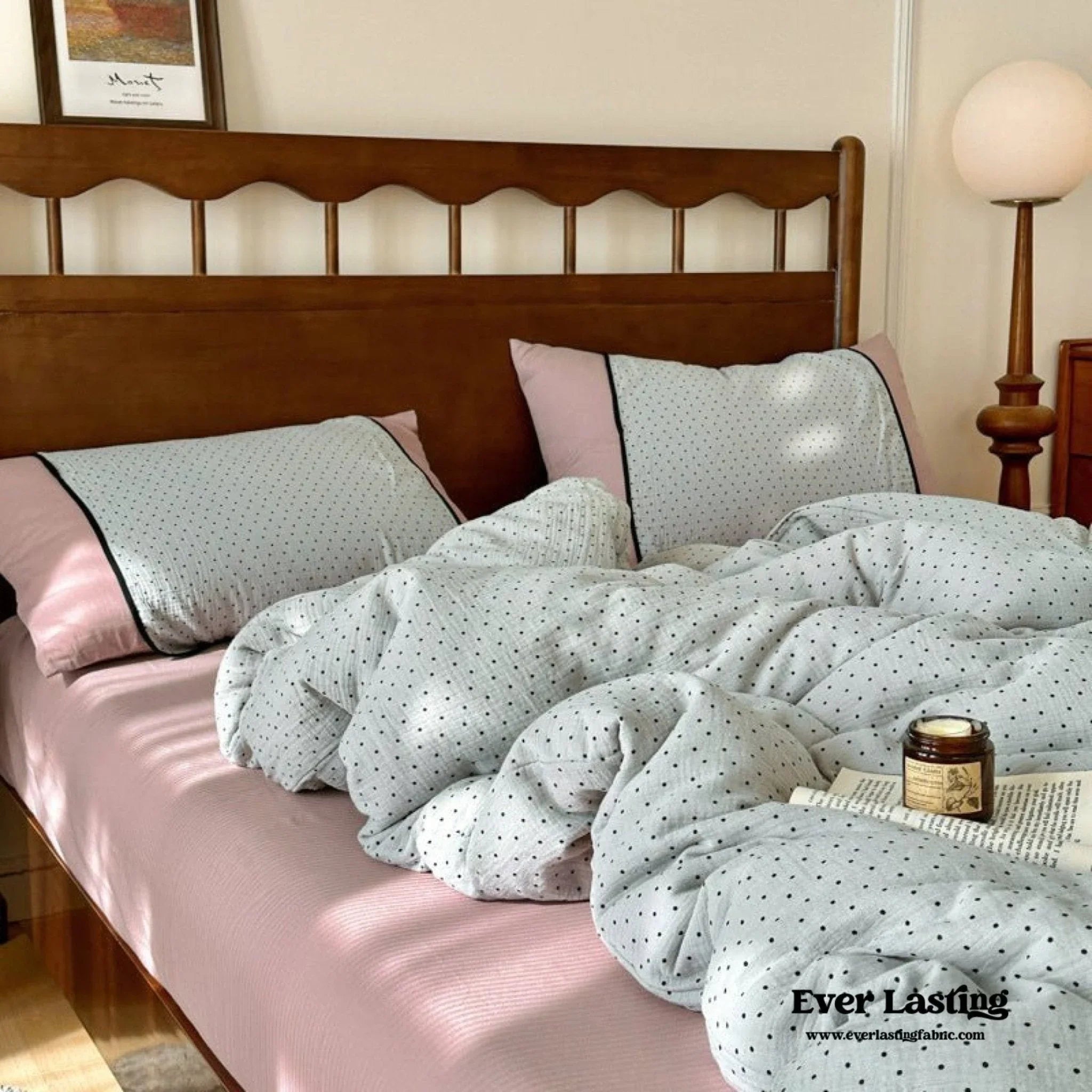 Camille French Stripe Bedding Set / Brown Ever Lasting