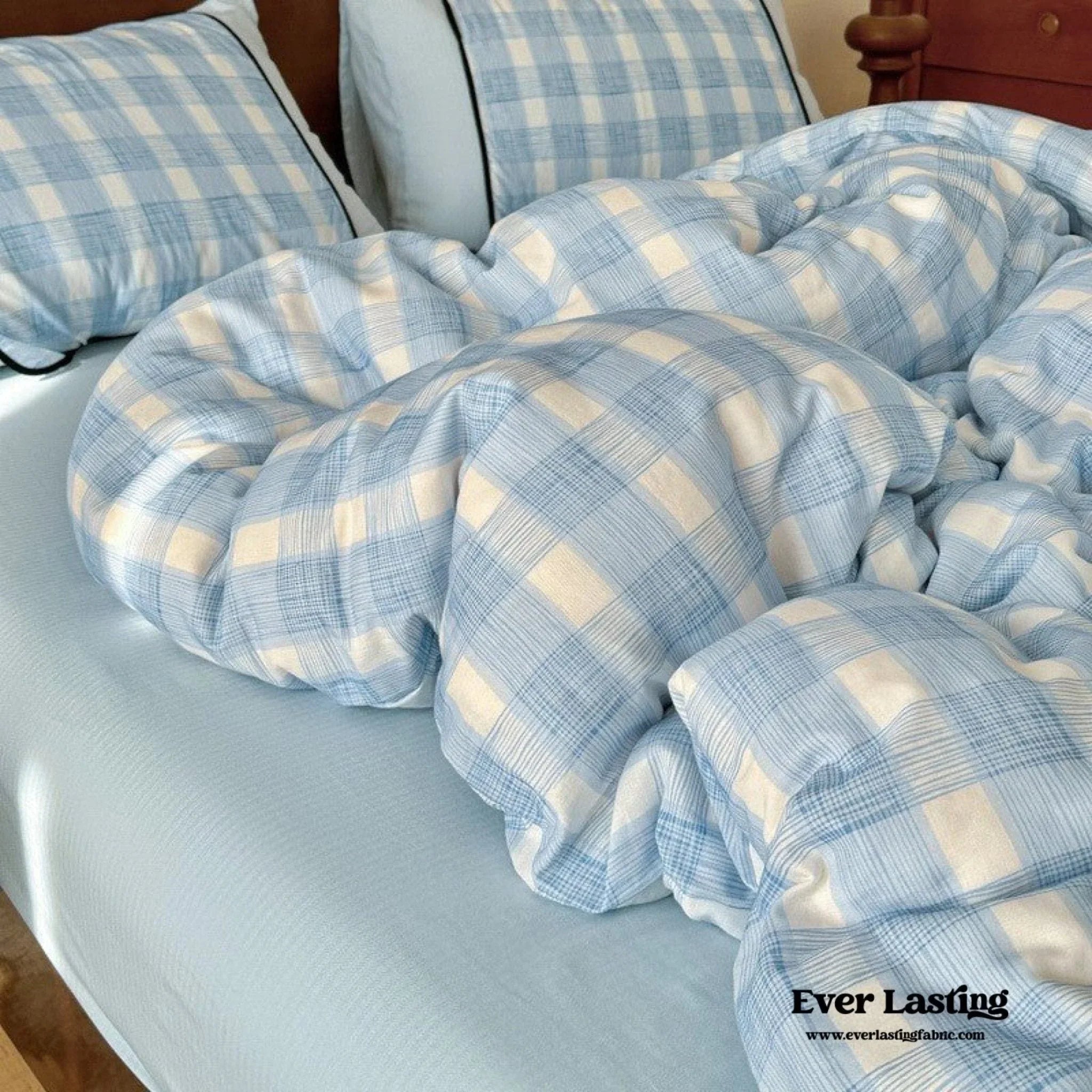 Camille French Stripe Bedding Set / Brown Ever Lasting