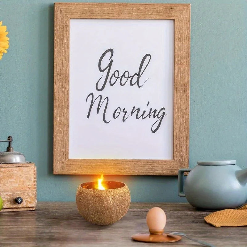 Natural Coconut Shell Candle - Tropical Beach Scented Soy Wax Candle in Coconut Bowl Holder, 3.94"x2.76"... - House Of Avana