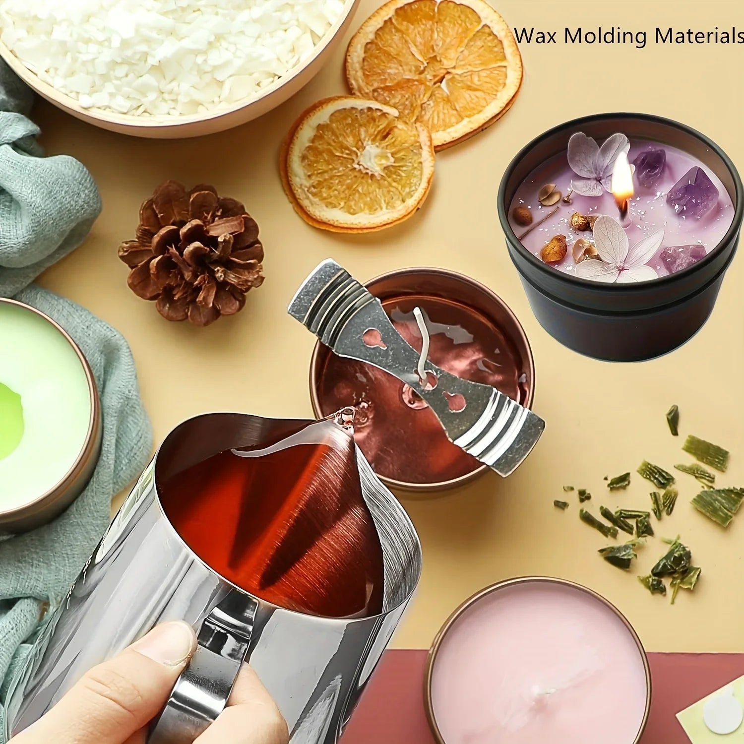 [aesthetic Lavender Candle] S Lavender Candle - Aesthetic Fragrance, Cute Purple Embedded Crystal &... - House Of Avana