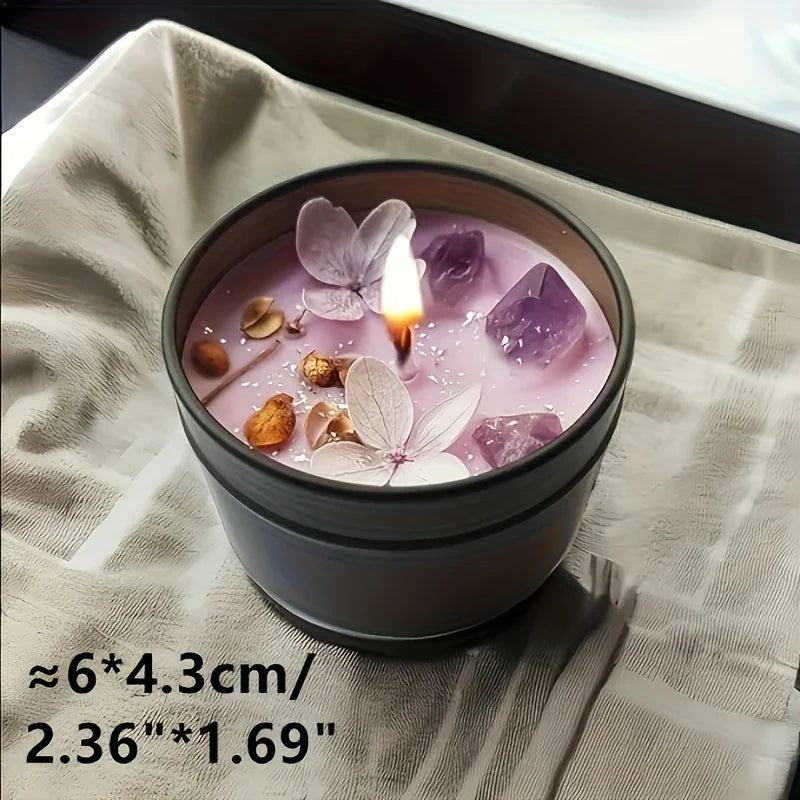 [aesthetic Lavender Candle] S Lavender Candle - Aesthetic Fragrance, Cute Purple Embedded Crystal &... - House Of Avana