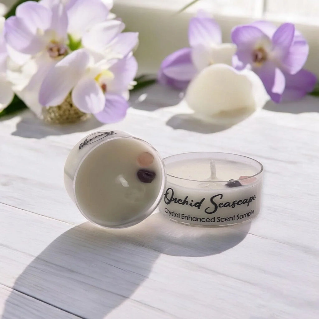 Orchid Seascape, Premium Coconut-soy Wax Tea Light Crystal Candle, 1oz - House Of Avana